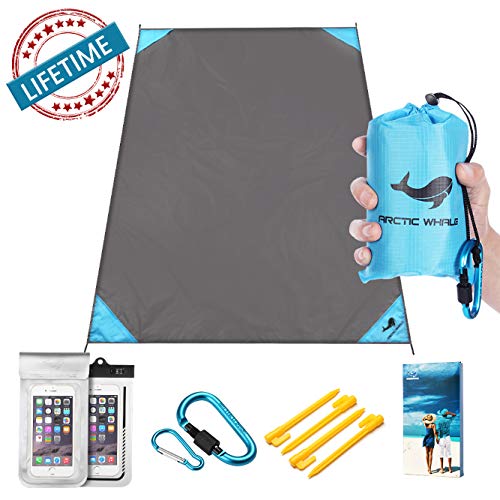 Beach Mat Sand Free Folding Outdoor Beach Blanket Portable Adults Cover Waterproof Extra Large 79″ X 55″ Quick Drying, Magical Lightweight Durable Tarp Compact, Fit Picnic, Hiking, Camping
