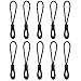 [10] New Style Zipper Pulls - Strong Nylon Cord with Ergonomically Designed Rubber Gripper Pull to Fit Any Zipper Materials-Zipper Fixer-by NEO Tactical Gear (Black/Black & White)