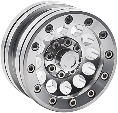 1PC RC 1:10 Crawler CNC Silver Alloy Wheel Tires Hub 1.9 Inch Beadlock Wheel Rims for RC 1/10 SCX10 D90 90034 90035 Truck Parts