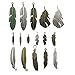 iloveDIYbeads 100g (about30-32pcs) Craft Supplies Mixed Feather Pendants Beads Charms Pendants for Crafting Jewelry Findings Making Accessory For DIY Necklace Bracelet (M017)