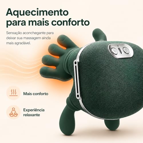Massageador Mãozinha Elétrico Pescoço Ombro Aquecimento Recarregável USB 3D