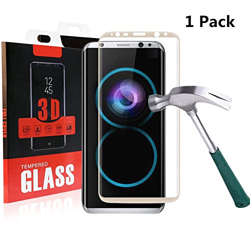 Galaxy S8 Plus Screen Protector, SUMOON-[Bubble-Free][HD-Clear][Anti-Scratch][Anti-Glare][Anti-Fingerprint] Premium Tempered Glass Screen Protector for Samsung Galaxy S8 Plus (Gold)