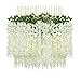 Pauwer Wisteria Hanging Flowers 12 Pack Fake Flower Garland Artificial Wisteria Vines Rattan Silk Flower String Wedding Party Wall Decorations,White