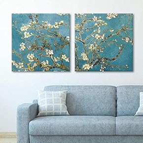 2 Panel Square Almond Blossom by Vincent Van...