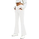 FireSwan Womens Crossover Flare Leggings with Pockets Bootcut High Waisted Yoga Pants Tummy Control Gym Workout Work Pants