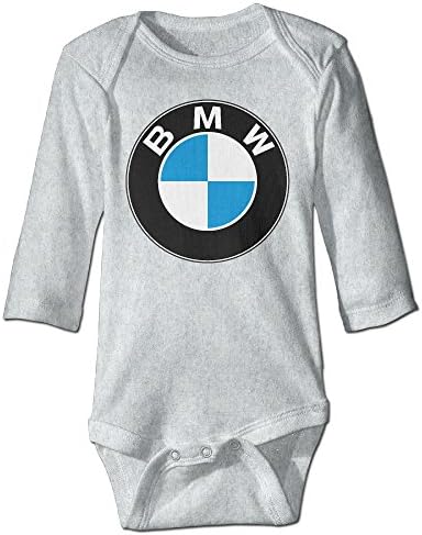 PGiG Baby's BMW Logo Hanging Bodysuit Romper Playsuit Outfits Clothes Climbing Clothes Long Sleeve Ash