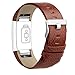 iGK Leather Replacement Bands Compatible for Fitbit Charge 2, Genuine Leather Wristbands Dark Brown