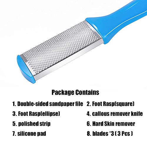 8 in 1 Professional Pedicure kit Pedicure Foot Rasp Foot File and Callus Remover Sided Remove Set Best Foot Care