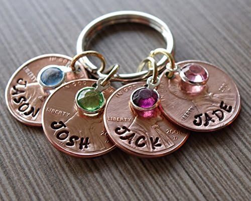 Mom Penny keychain, Stamped penny keychain, Stamped Jewelry, keychain, stamped penny, Valentines Gift for Mom