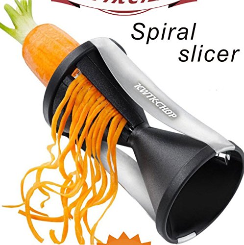 #1 Premium Spiral Slicer Vegetable Spiralizer Complete Bundle-Kwikchop Vegetable Cutter zucchini Pasta Noodle Spaghetti Maker With Amazing Bonus-Salad Recipe eBook, Cleaning Brush And Waterproof Bag - Thumbnail 5