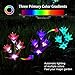 Outdoor Solar Garden Lights - Outdoor Solar Lights, 3 Pack LED Color Changing Outdoor Solar Powered Lights for Patio, Backyard (2 Lilly Flowers and 1 Butterfly)