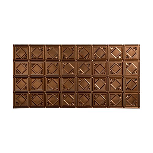 Fasade Easy Installation Traditional 4 Oil-Rubbed Bronze Glue Up Ceiling Tile / Ceiling Panel (2' x 4' Panel)