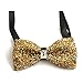 Sunny Home Men's Crystal Shining Pre Tied Bow Tie Bowtie Wedding Party (Golden)