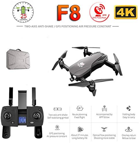Amyove F8 GPS RC Drone With 4K HD Camera Two-Axis Anti-Shake Self-Stabilizing Gimbal RC Drone WIFI FPV Foldable Quadcopter Brushless 1 battery