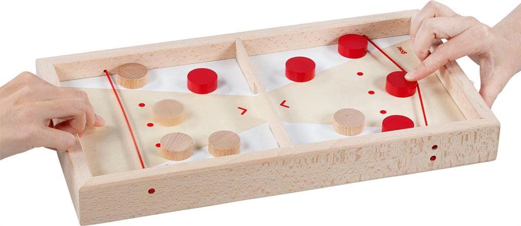 Goki - Traditional 2-in-1 Super Puck Board Game, Multi-Colour (56635)