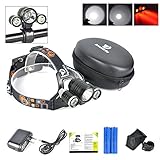 Best LED Headlamp Flash Light - Waterproof Super Bright Head Flashlight & RED Lights Adjustable for Camping Reading Hiking Running Fishing Hunting Cycling - Brightest Focused Work Lamp Headlight