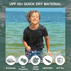 Kanu Surf Boys' Short Sleeve UPF 50+ Rashguard Swim