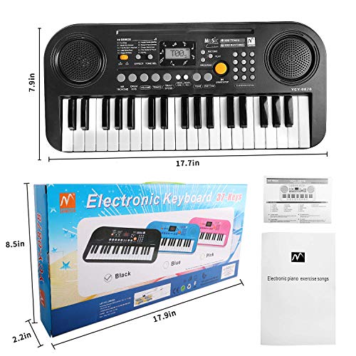 TWFRIC Kids Keyboard Piano 37 Keys Dual-Speakers Keyboard Piano for Kids with LCD Screen Display Portable Keyboard Piano Music Educational Toy for Boys Girls Child Toddlers
