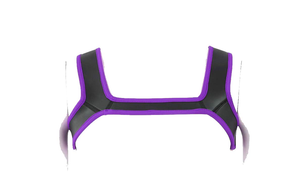 HOT DREAM Mens Neoprene Custom Harness Shoulder Strap Muscles Protector Adjustable Club Wear Costume (Purple, S)