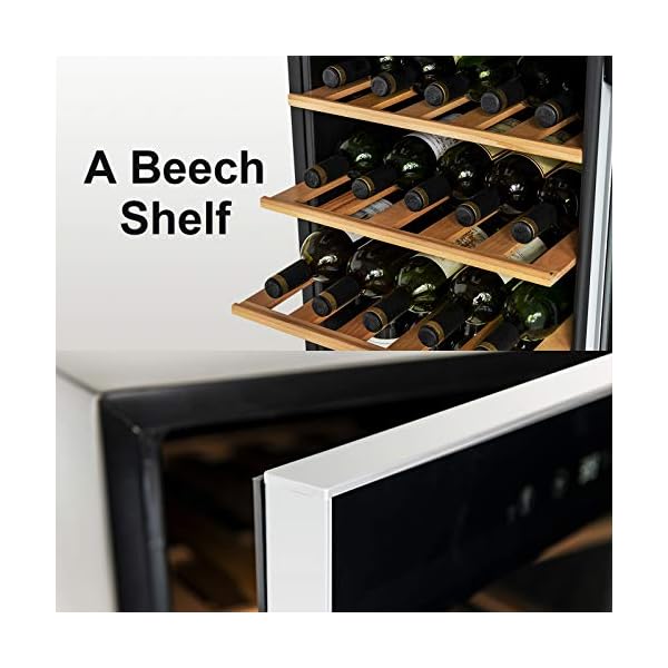 KUPPET-Compressor-36-Bottle-Wine-Cooler-Counter-Top-Wine-CellarChiller-Wine-Refrigerator-Single-Zone-with-Touch-Control-Quiet-Operation-Fridge-Wooden-shelf