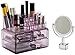 Sorbus Acrylic Cosmetic Makeup Organizer with Makeup Mirror - Jewelry Storage Case and Removable Double Sided 3X/1X Magnification Mirror - Spacious Design - for Bathroom, Dresser, Vanity (Purple)
