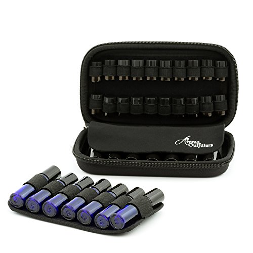 Aroma Outfitters Essential Oil Carrying Case. Premium Storage Protection & Organizer for Roller Bottles. Carry Case Protects up to 14 Roller Balls and Sample Drams - Perfect for Travel (Black) - Thumbnail 4