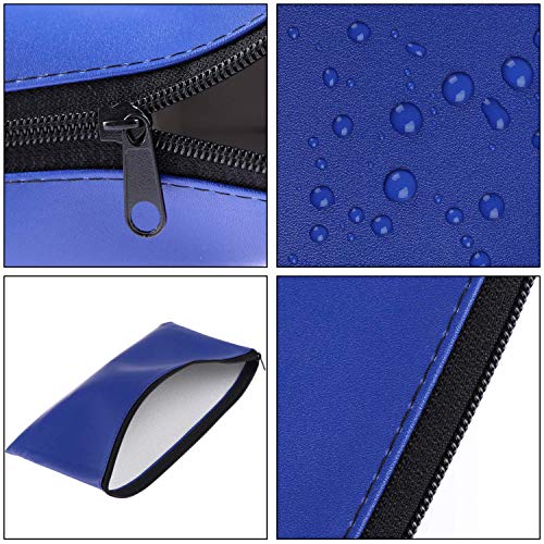 Zipper Bank Bags,4 Pack Money Pouch Bank Deposit Bag PU Leather Cash and Coin Pouch Bank envelopes with Zipper (Blue) - Thumbnail 3