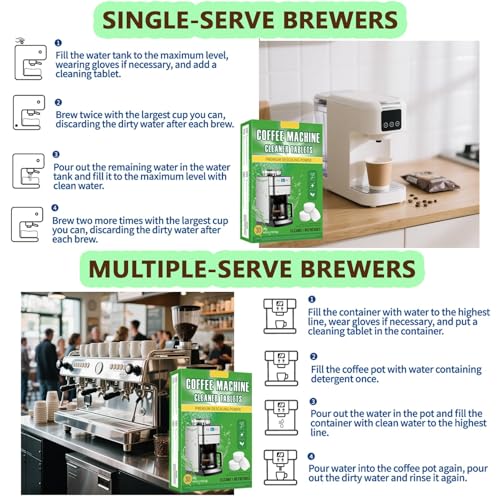 Uniiking® Coffee Machine Cleaner Descaler Tablets - 30 Count, Compatible with Breville, Gaggia, Delonghi, Jura, Philips, Nespresso - Universal Descaler for Espresso Machines