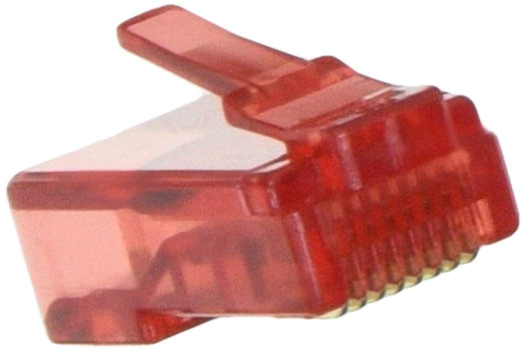 LINK PACK of 100 CONNECTORS 8 POLE CAT 5E UTP UNSCREEN RJ45 RED