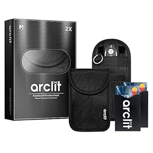 Arclit® | 2x Autosleutel RFID Anti-Diefstal Beschermhoes + 2x RFID kaarthouders | 2Pack | Keyless Entry Beveiliging…