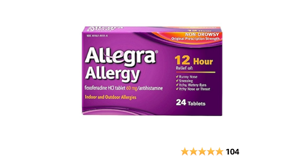 Amazon Com Allegra Allergy 12 Hour Non Drowsy Tablets 24 Ea 2pc