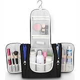 HOMIEHOME Hanging Travel Toiletry Bag, 5 Space Waterproof Toiletry Kit For Men & Women (Black)
