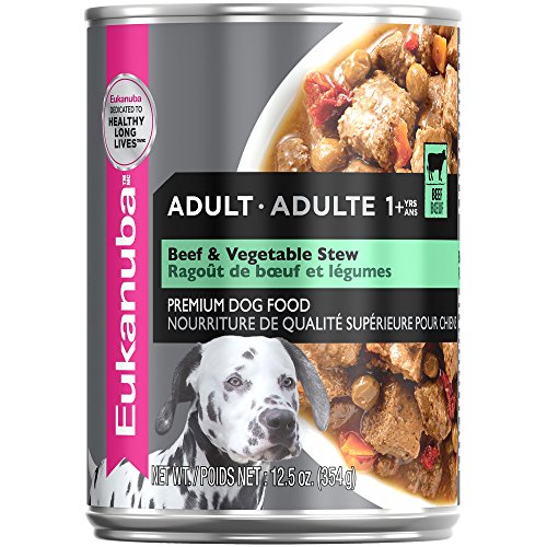 Eukanuba Hearty Stew with Beef & Vegetable Cuts in Gravy Adult Canned Dog Food, 12.5 oz., Case of 12