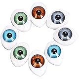 Oval Hollow Doll Eyes Plastic Eyes 5mm Acrylic Doll Eyes Eyeballs For DIY Dolls Mask 8 Pieces 4 Colors Cost-effective and Good Quality
