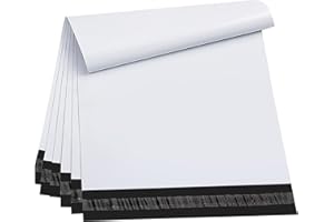 Myrvexel 100Pack 12x15.5" White Poly Mailers - Self Sealing, Waterproof & Tear-Resistant Shipping Envelopes for E-Commerce, Clothing, Books & Small Business