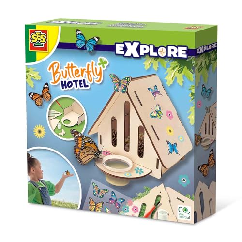 SES Creative 25204 - Butterfly Hotel, self-Assembly, Discover Nature Set for Children