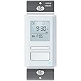 Toolhome 7 Day Programmable In-Wall Timer Switch Automatically Turns Lights and Fans On/Off at Sunrise/Sunset, Neutral Wire Required