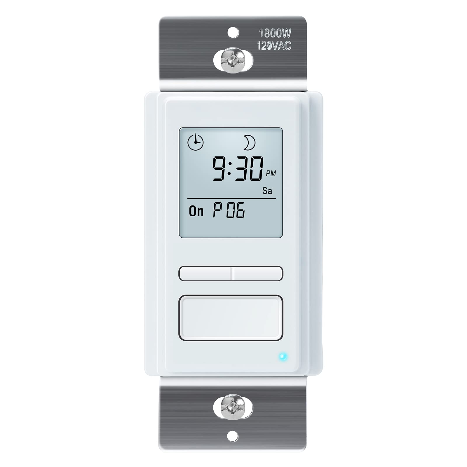 Photo 1 of Toolhome 7 Day Programmable In-Wall Timer Switch Automatically Turns Lights and Fans On/Off at Sunrise/Sunset, Neutral Wire Required
