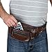 Home-X - Genuine Leather Lambskin Waist Bag Fanny Pack, The Perfect to-Go Travel Bag for Men and Women of All Ages, Brown