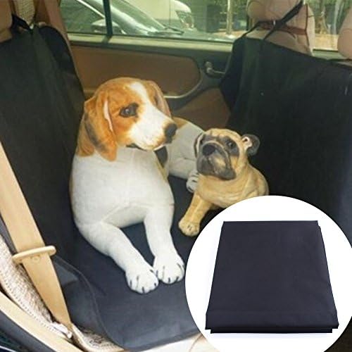 Gouptec Double Waterproof Pet Carriers Dog Seat Cover thicken With Nonslip Backing Side Flaps Dog Car Seat Truck Hammock Carpet Mats (Black)