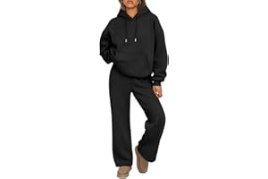 Novlewign Womens 2 Piece Outfits Oversized Sweatshirt Hoodies Baggy Wide Leg Sweatpants Lounge Set Fall Winter Jogging Suit
