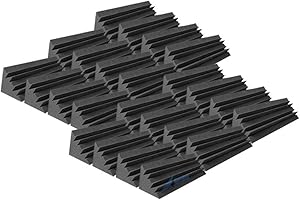 Arrowzoom New 24 Pieces of 4.7 in X 4.7 in X 18.8 inches/12 X 12 X 48 cm Black Insulation Long Bass Trap Acoustic Wall Foam P
