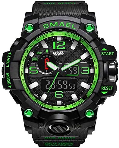 fwm Smael Men’s Digital Analog Sports Watch Waterproof & Shock Resistant Dual Display Military Outdoor Sports Watch Stopwatch