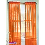 Jasmine Linen 2 Piece Sheer Luxury Curtain Panel Set for Kitchen/Bedroom 84