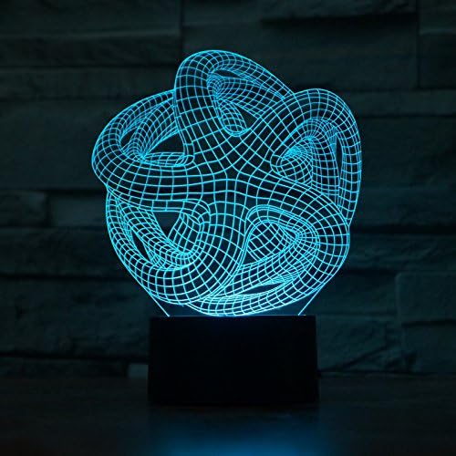 110v 3D Optical Illusion Glow LED Lighting Bedroom Decorative Night Light, Multi 7 Color Changing Atmosphere Adjustment Touch Control Desk Lamp with USB Charging Port (Octopus Devilfish Shade)