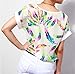 Lookatool Women's Feathers Chiffon Blouse Top Casual Short Sleeve Loose T-Shirt