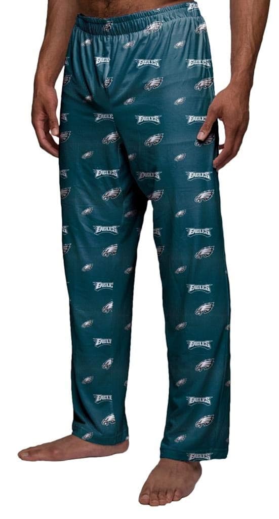 Philadelphia Eagles Mens Scatter Pattern Pajama Lounge Multi Color Pants Bottoms