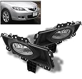 ZMAUTOPARTS Bumper Driving Fog Lights Lamps Kit Chrome w/Bulbs+Switch For 2007-2009 Mazda 3 Mazda3 Sedan 4DR