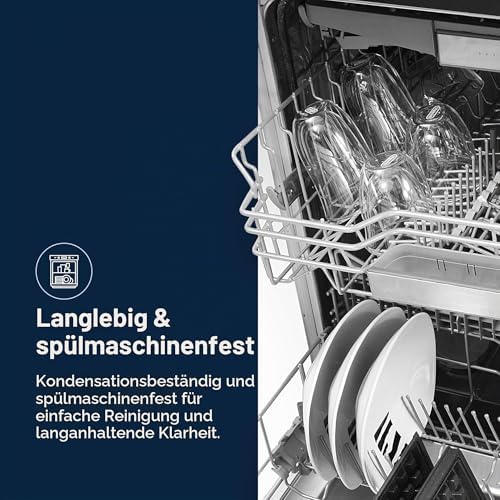 Gläser Set DLSC312, 2 doppelwandige Thermogläser mit Isolierfunktion für kalte und warme Getränke, widerstandsfähiges Borosilikatglas, Spülmaschinenfest, Fassungsvermögen 330 ml , 2 Stück