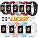 DOBSTFY Sport Band Compatible for iWatch Band 38mm 40mm 42mm 44mm, Soft Silicone Replacement Sport Strap Compatible with Apple Watch Series 4/3/2/1, 38mm 40mm S/M (9 Pack)